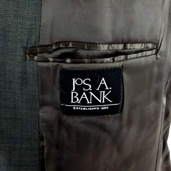 Jos A Bank Wool 2 Button Blazer 40R Gren‎ Beige Birdseye - Picture 7 of 10